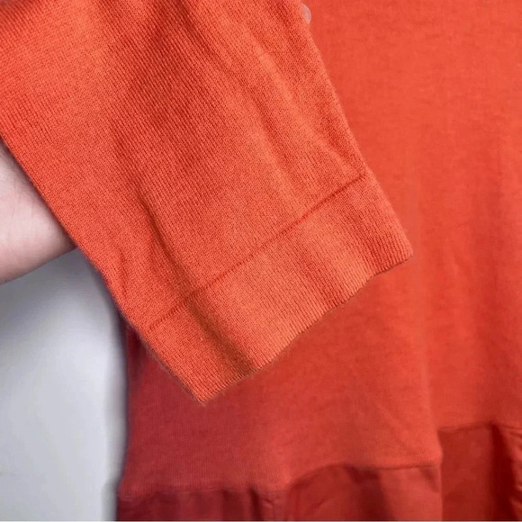MOTH Anthropologie Breeze Point Orange Wool Blend Sweater Size Small - Picture 7 of 8